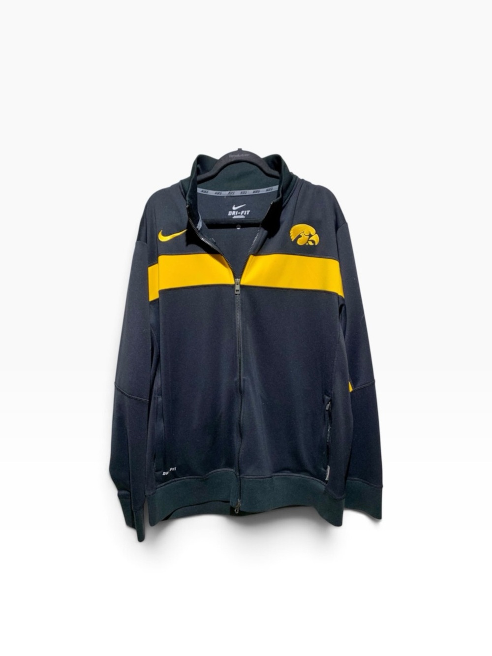 Nike Dri Fit Men’s Black & Gold Iowa Hawkeyes Full-Zip Jacket Sz XL